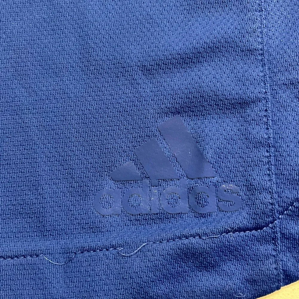Adidas Men’s XL Gym Training Shorts Royal Blue Black Striped Workout‎ Shorts